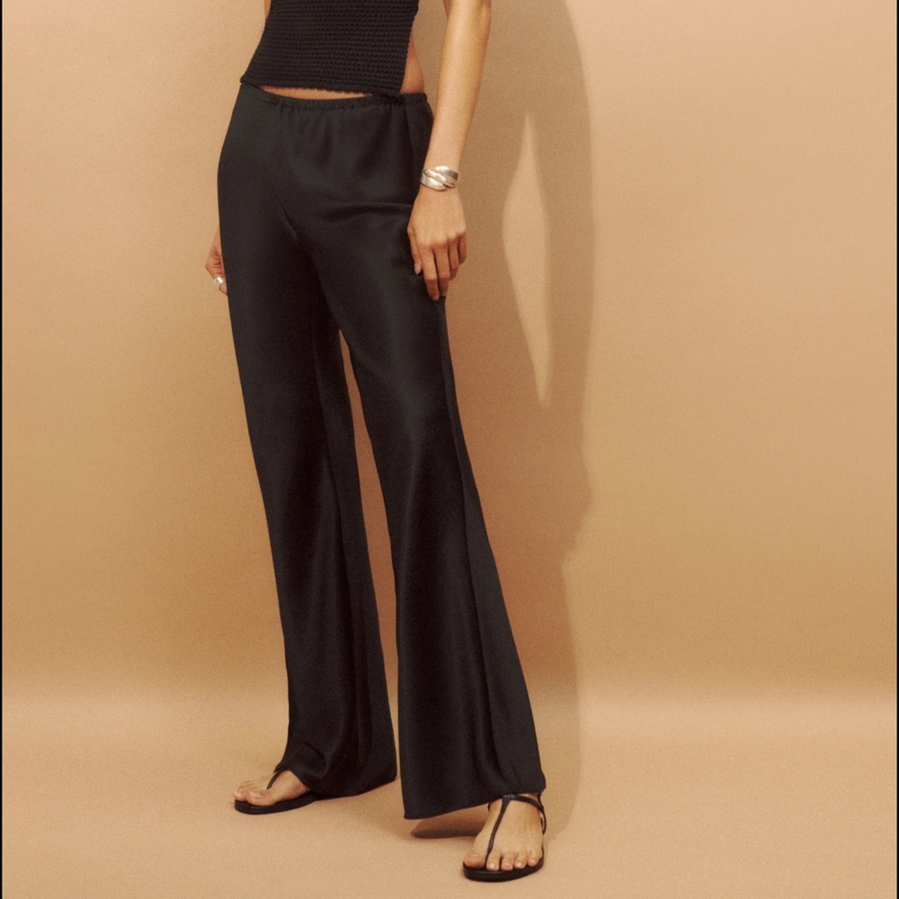 Reformation Gale satin mid rise bias pant